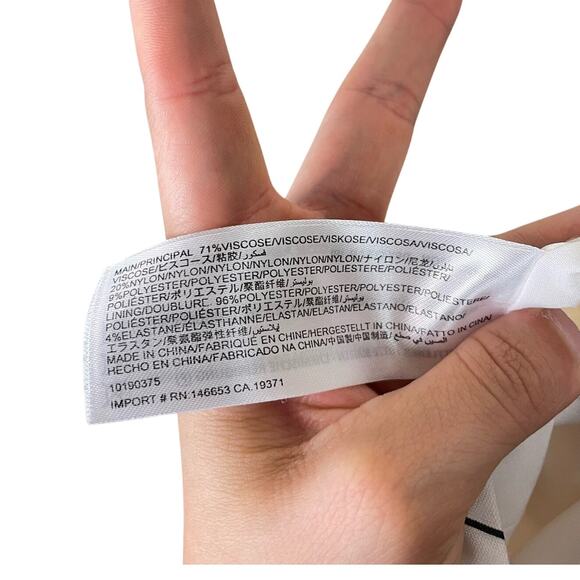 C/MEO Collective White Pinstripe Sleeveless Halter Side Slit Maxi Formal Dress - Picture 10 of 11